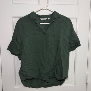 Uniqlo Dark Green Button-Down Shirt